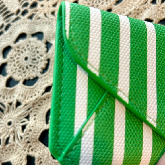 Kate Spade Striped Green and White Card Holder - Picture 5 of 5